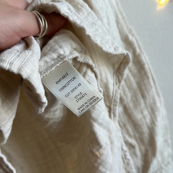 Max Studio Textured Button Down Top - Picture 3 of 3